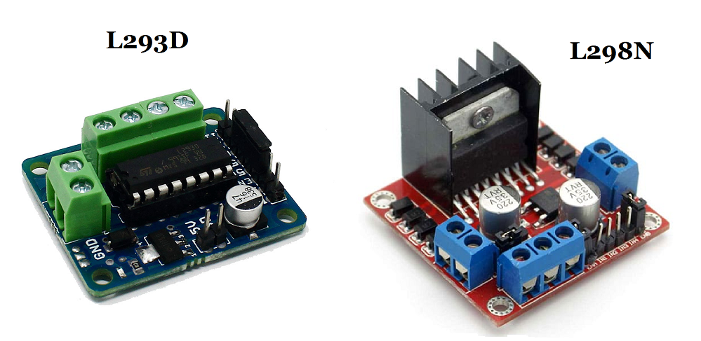 Fig 3 Comparing L293D and L298N Motor Drivers