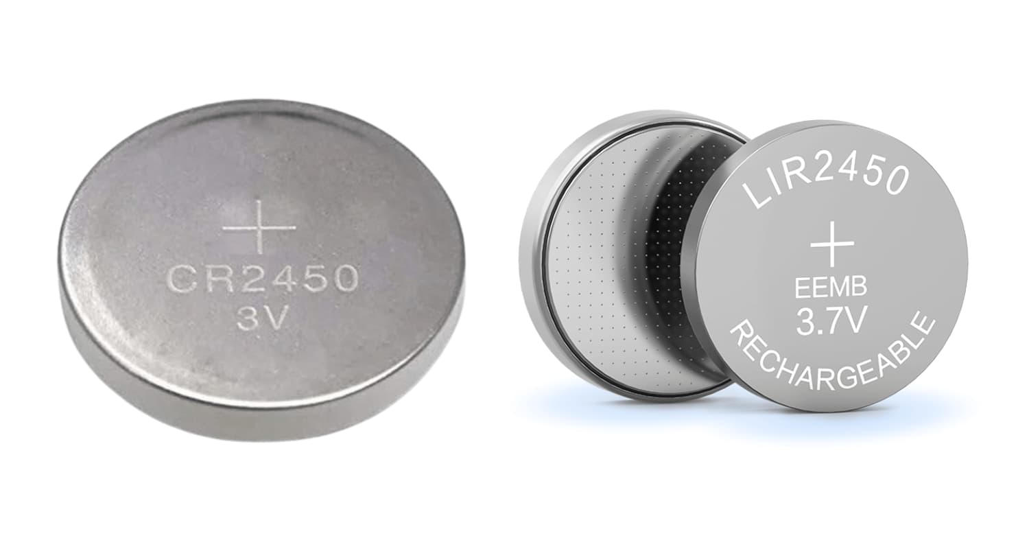  CR2450 vs. LiR2450 Lithium Cell Batteries